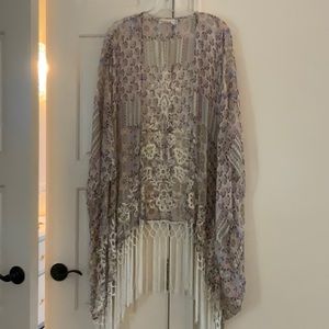 Love & Liberty by Johnny Was Kimono w Fringe